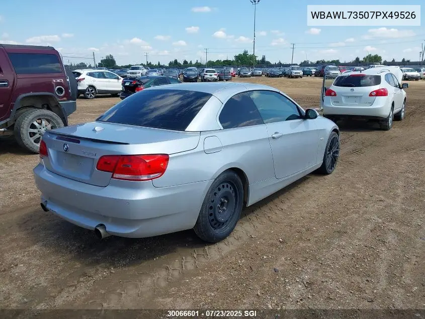 2007 BMW 335 I VIN: WBAWL73507PX49526 Lot: 30066601