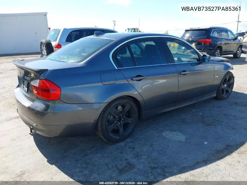 2007 BMW 335I VIN: WBAVB73527PA85361 Lot: 42202729