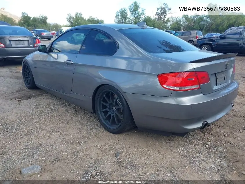 2007 BMW 335I VIN: WBAWB73567PV80583 Lot: 42236490