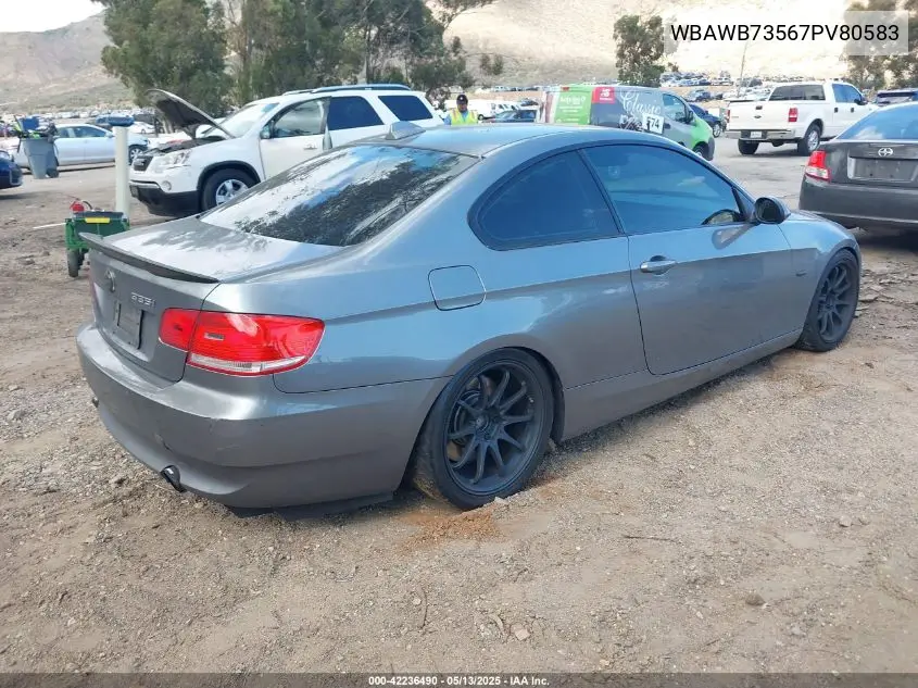 2007 BMW 335I VIN: WBAWB73567PV80583 Lot: 42236490