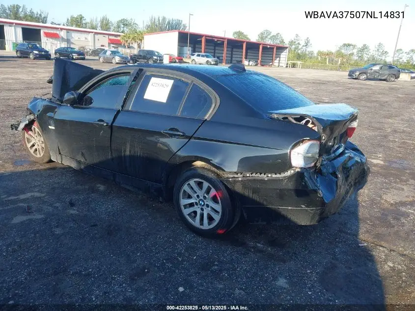 2007 BMW 328I VIN: WBAVA37507NL14831 Lot: 42253829