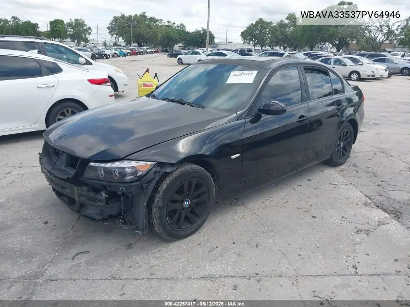2007 BMW 328I VIN: WBAVA33537PV64946 Lot: 42257417