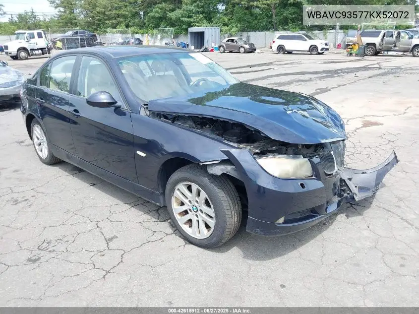 2007 BMW 328Xi VIN: WBAVC93577KX52072 Lot: 42615912