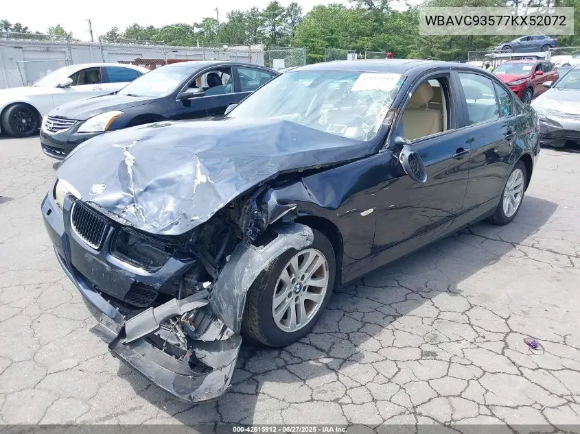 2007 BMW 328Xi VIN: WBAVC93577KX52072 Lot: 42615912