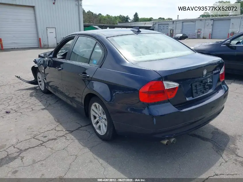 2007 BMW 328Xi VIN: WBAVC93577KX52072 Lot: 42615912