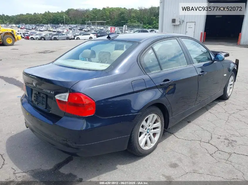 2007 BMW 328Xi VIN: WBAVC93577KX52072 Lot: 42615912