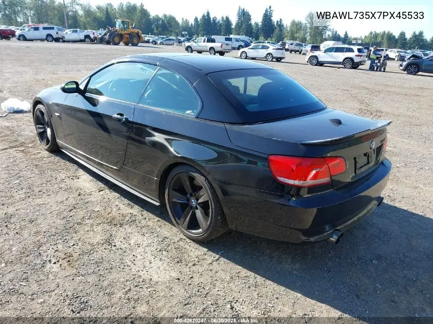 2007 BMW 335I VIN: WBAWL735X7PX45533 Lot: 42620247