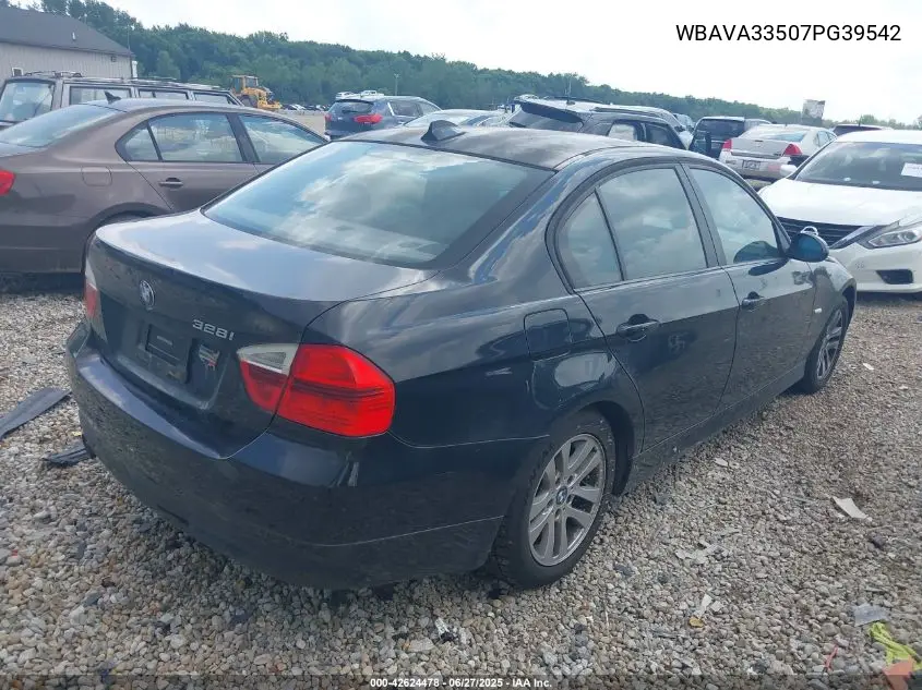 2007 BMW 328I VIN: WBAVA33507PG39542 Lot: 42624478