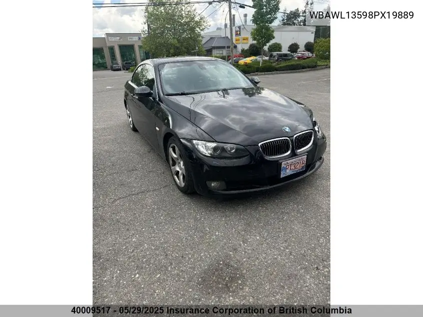 2008 BMW 328I VIN: WBAWL13598PX19889 Lot: 40009517
