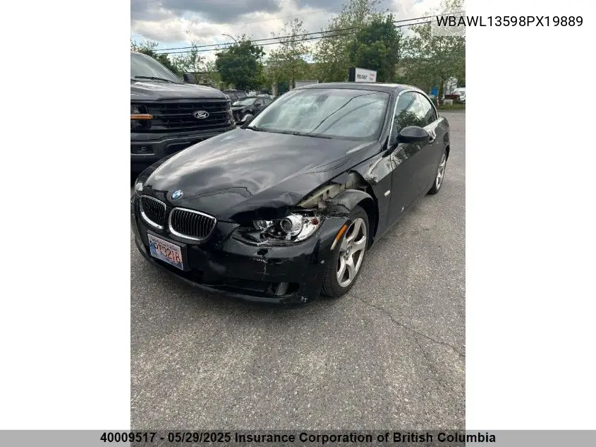 2008 BMW 328I VIN: WBAWL13598PX19889 Lot: 40009517