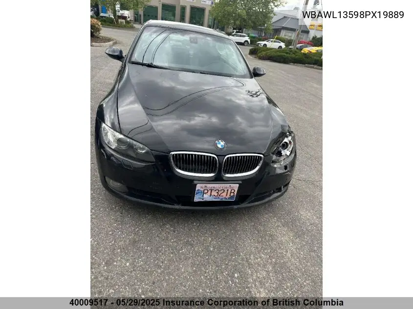 2008 BMW 328I VIN: WBAWL13598PX19889 Lot: 40009517