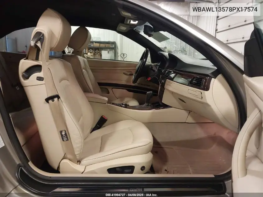 2008 BMW 328I VIN: WBAWL13578PX17574 Lot: 41994727
