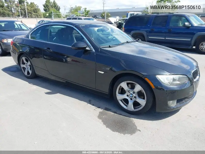 2008 BMW 328I VIN: WBAWR33568P150610 Lot: 42238668
