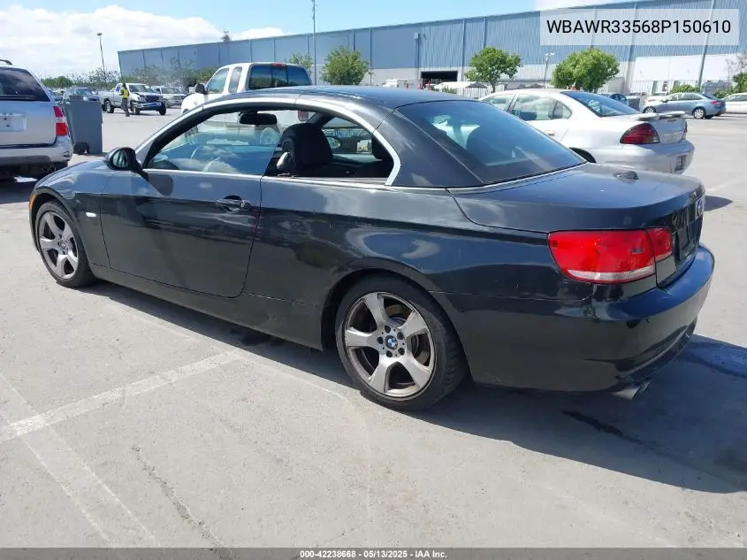 2008 BMW 328I VIN: WBAWR33568P150610 Lot: 42238668