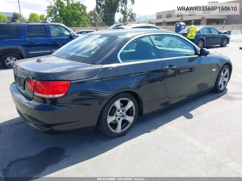 2008 BMW 328I VIN: WBAWR33568P150610 Lot: 42238668