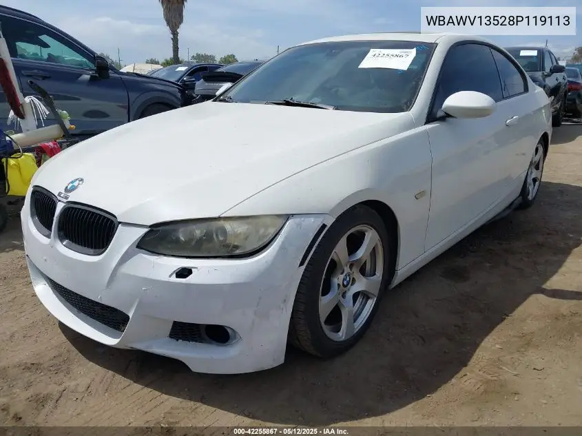 2008 BMW 328I VIN: WBAWV13528P119113 Lot: 42255867