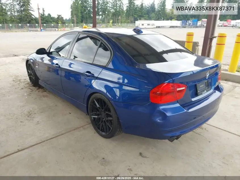 2008 BMW 328I VIN: WBAVA335X8KX87371 Lot: 42610127