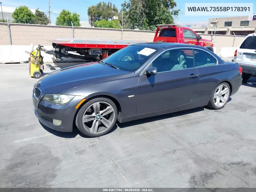 2008 BMW 335I VIN: WBAWL73558P178391 Lot: 42617764