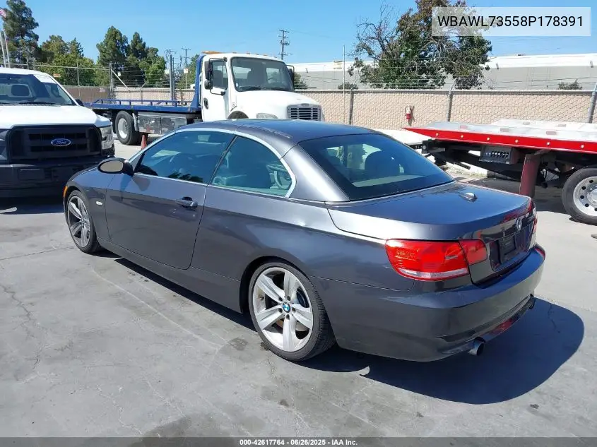 2008 BMW 335I VIN: WBAWL73558P178391 Lot: 42617764