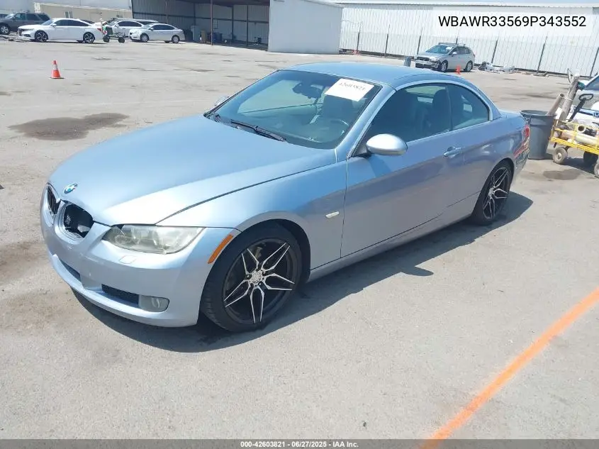 2009 BMW 328I VIN: WBAWR33569P343552 Lot: 42603821
