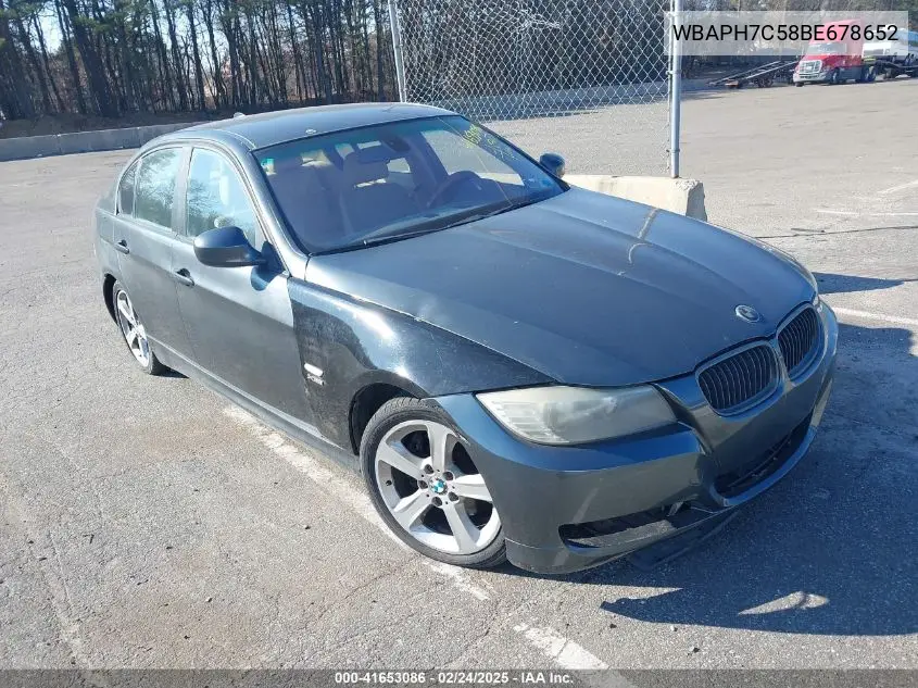 2011 BMW 328I VIN: WBAPH7C58BE678652 Lot: 41653086