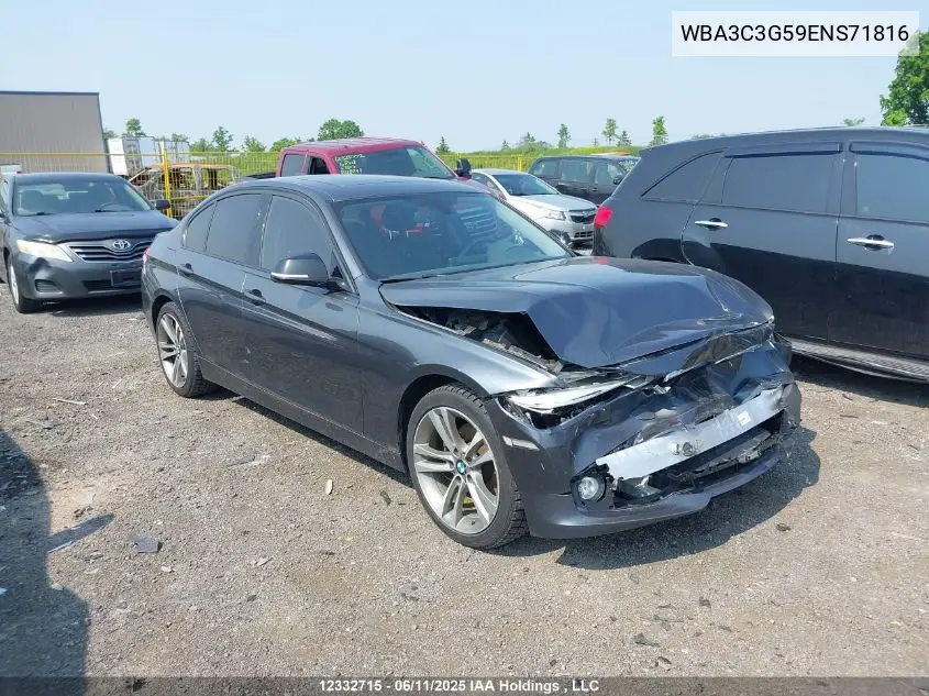 2014 BMW 320 I xDrive VIN: WBA3C3G59ENS71816 Lot: 12332715