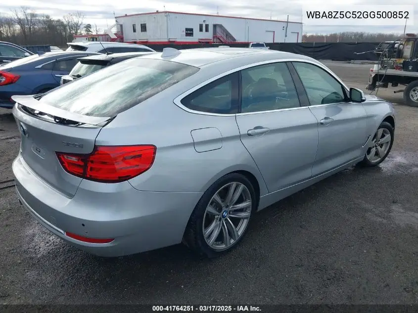 2016 BMW 328I Gran Turismo xDrive VIN: WBA8Z5C52GG500852 Lot: 41764251