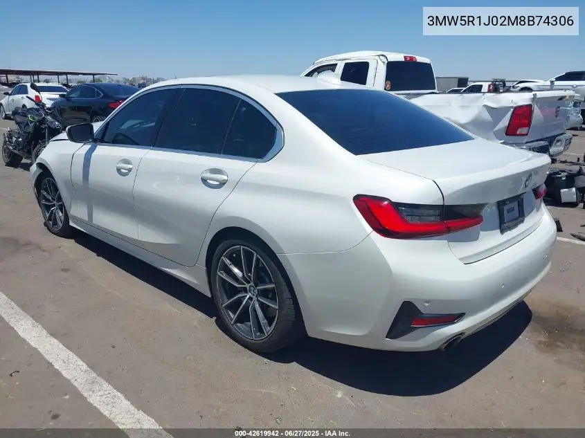 2021 BMW 330I VIN: 3MW5R1J02M8B74306 Lot: 42619942