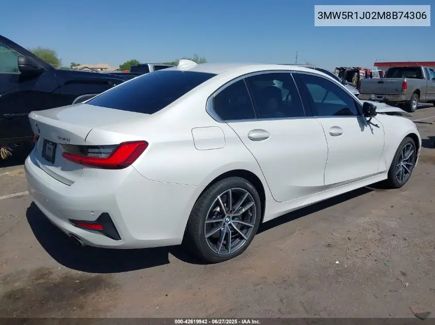 2021 BMW 330I VIN: 3MW5R1J02M8B74306 Lot: 42619942