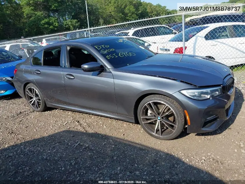 2021 BMW 330I xDrive VIN: 3MW5R7J01M8B78737 Lot: 42755623