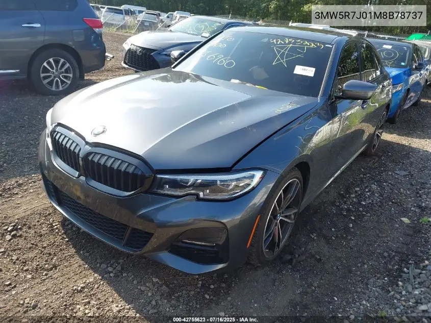 2021 BMW 330I xDrive VIN: 3MW5R7J01M8B78737 Lot: 42755623