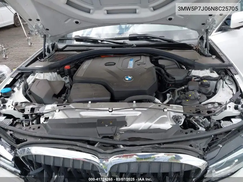 2022 BMW 3 Series 330E VIN: 3MW5P7J06N8C25705 Lot: 41724265