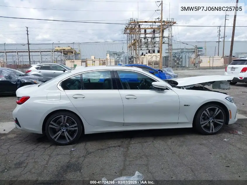 2022 BMW 3 Series 330E VIN: 3MW5P7J06N8C25705 Lot: 41724265