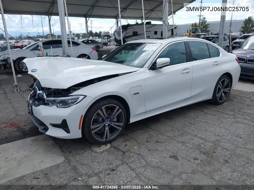 2022 BMW 3 Series 330E VIN: 3MW5P7J06N8C25705 Lot: 41724265