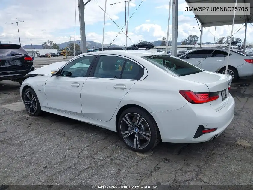 2022 BMW 3 Series 330E VIN: 3MW5P7J06N8C25705 Lot: 41724265