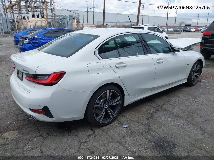 2022 BMW 3 Series 330E VIN: 3MW5P7J06N8C25705 Lot: 41724265