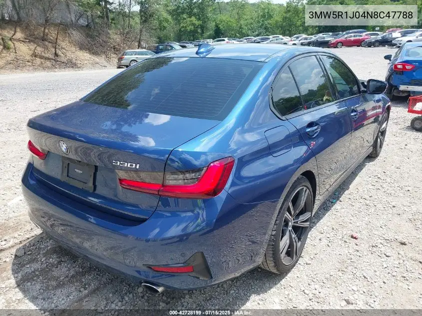 2022 BMW 330I VIN: 3MW5R1J04N8C47788 Lot: 42728199