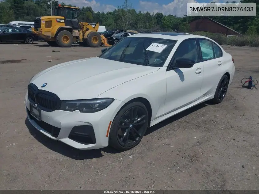 2022 BMW 330I xDrive VIN: 3MW5R7J09N8C76433 Lot: 42728747