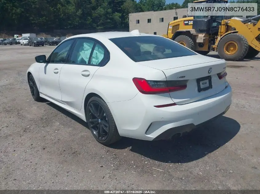 2022 BMW 330I xDrive VIN: 3MW5R7J09N8C76433 Lot: 42728747