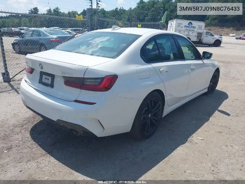 2022 BMW 330I xDrive VIN: 3MW5R7J09N8C76433 Lot: 42728747