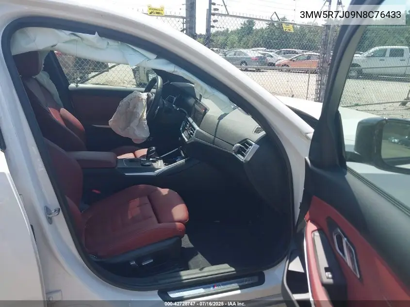 2022 BMW 330I xDrive VIN: 3MW5R7J09N8C76433 Lot: 42728747