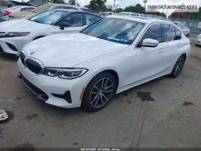 2022 BMW 330I xDrive VIN: 3MW5R7J05N8C24295 Lot: 42730999