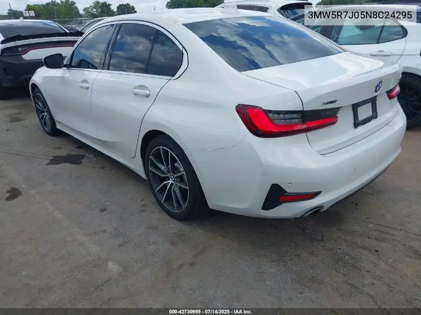 2022 BMW 330I xDrive VIN: 3MW5R7J05N8C24295 Lot: 42730999