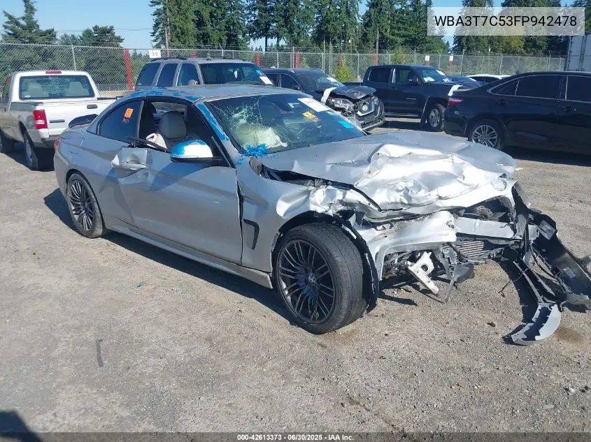 2015 BMW 435 xDrive VIN: WBA3T7C53FP942478 Lot: 42613373