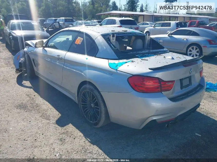 2015 BMW 435 xDrive VIN: WBA3T7C53FP942478 Lot: 42613373