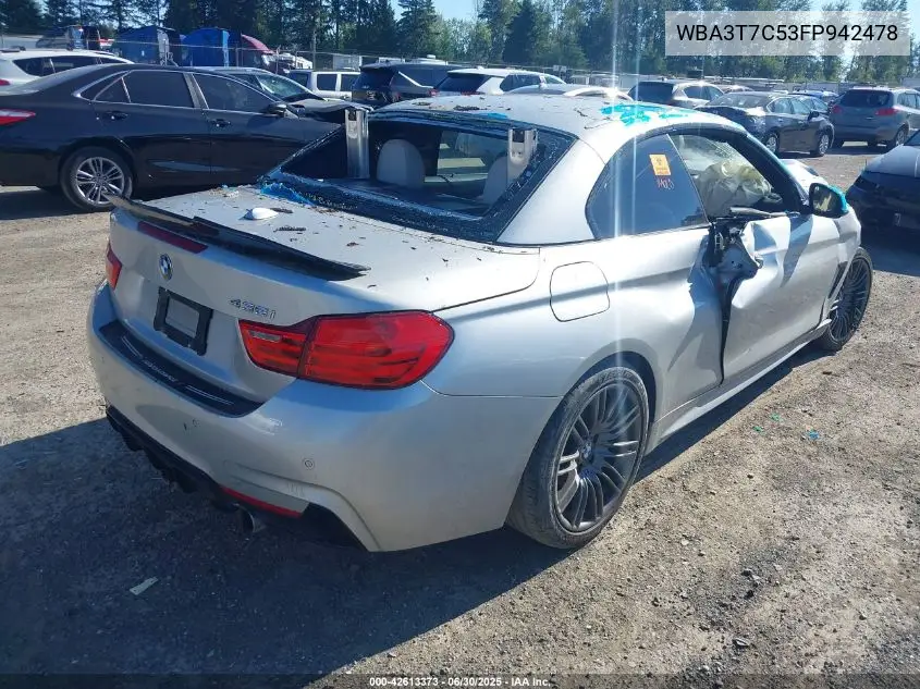 2015 BMW 435 xDrive VIN: WBA3T7C53FP942478 Lot: 42613373