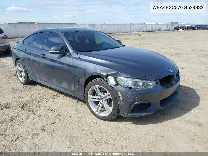 2016 BMW 435I Gran Coupe xDrive VIN: WBA4B3C57GG528332 Lot: 12292914