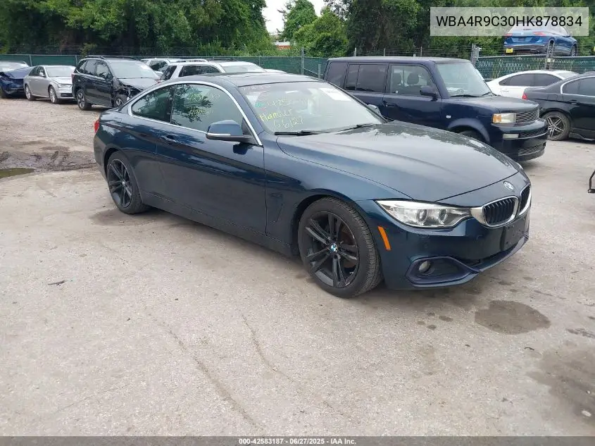 2017 BMW 430I xDrive VIN: WBA4R9C30HK878834 Lot: 42583187