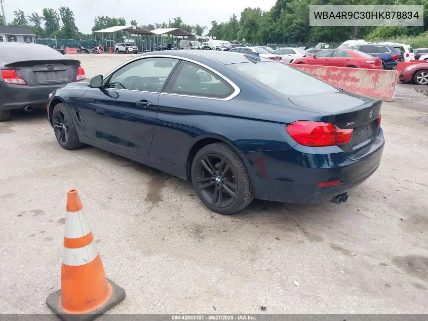 2017 BMW 430I xDrive VIN: WBA4R9C30HK878834 Lot: 42583187