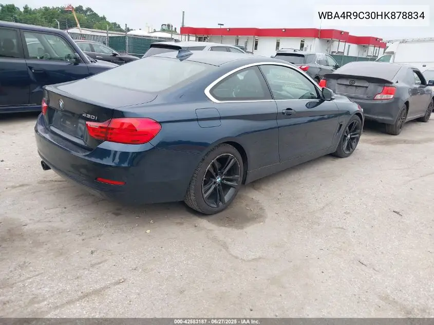 2017 BMW 430I xDrive VIN: WBA4R9C30HK878834 Lot: 42583187